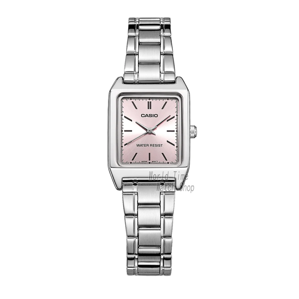 LTPV007D4E-1 Casio Watch Часы женские роскошные брендовые аналоговые Кожаные квадратные циферблат женские наручные часы женские кварцевые наручные часы Mulher LTP-V007 - Цвет: LTPV007D4E-1