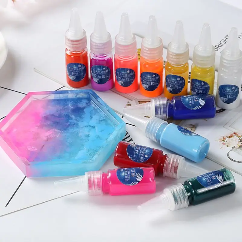 10 мл Снежная мука окрашивание Точная передача Диффузия DIY Кристалл эпоксидная