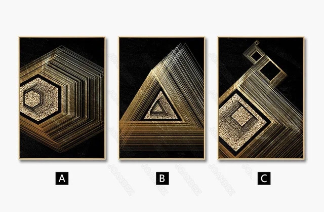 

Decorative Painting Modern Style Abstract Pentagon with Triangular Mirror Pattern Background Living Room Furniture Decorative