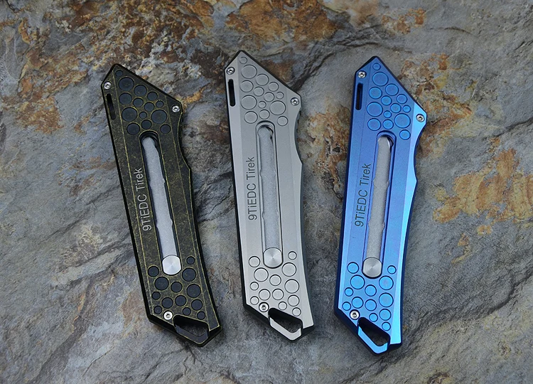 9 TiEDC оригинальный Papier tasche messer Titan Griff Tirek edelstahl klinge Rebschnitt Открытый Отдых jagd EDC werkzeuge |