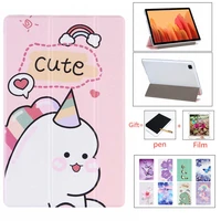 lightweight cartoon transparent leather case for samsung tab a 8 0 10 1 t290 t500 p200 t280 t510 bracket cover protective case
