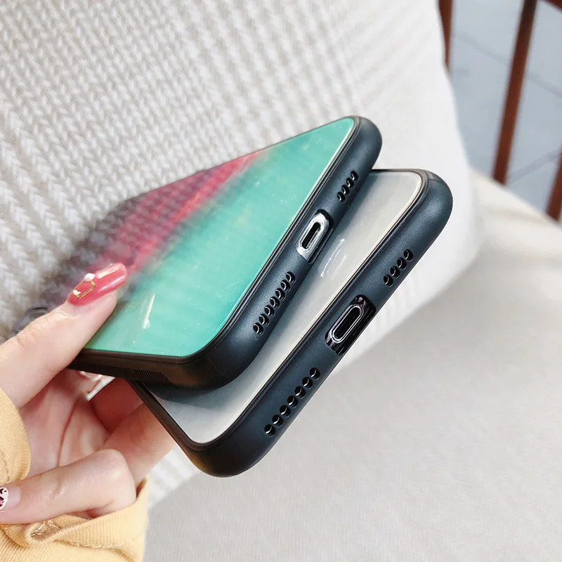 Чехол для iPhone 11 Pro XS Max XR X 8 7 6 6s Plus силиконовая рамка закаленное стекло Космический
