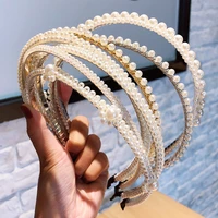 new arrivals wholesale simple fashion braided pearl headband cute sweet headwear hair accessories hairband for women