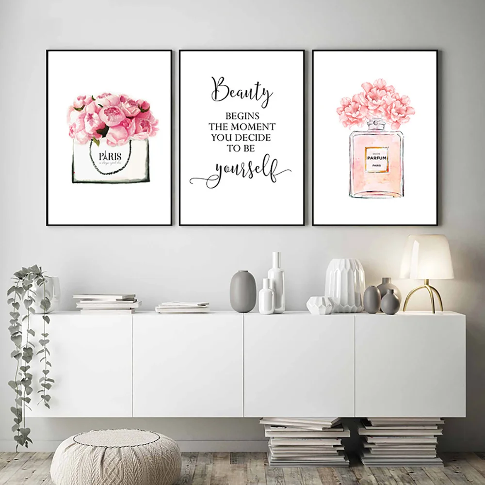 Постер в скандинавском стиле флакон духов Картина на холсте настенное Искусство