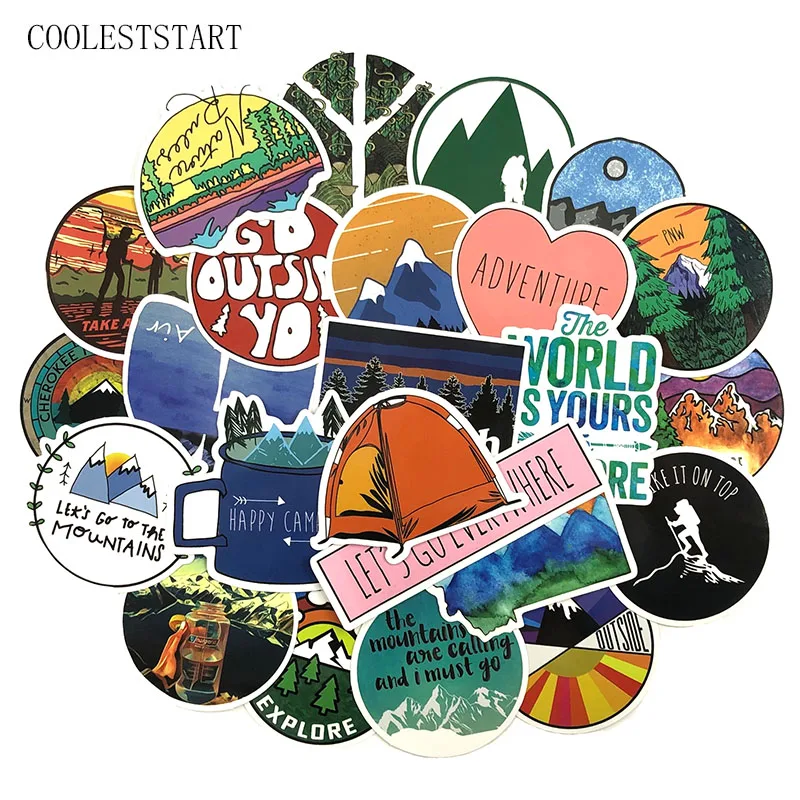 

50pcs Cartoon Stickers Totem/Outdoor sports Stickers TV Series For Luggage Car Laptop Notebook Decal Fridge Skateboard Sticker