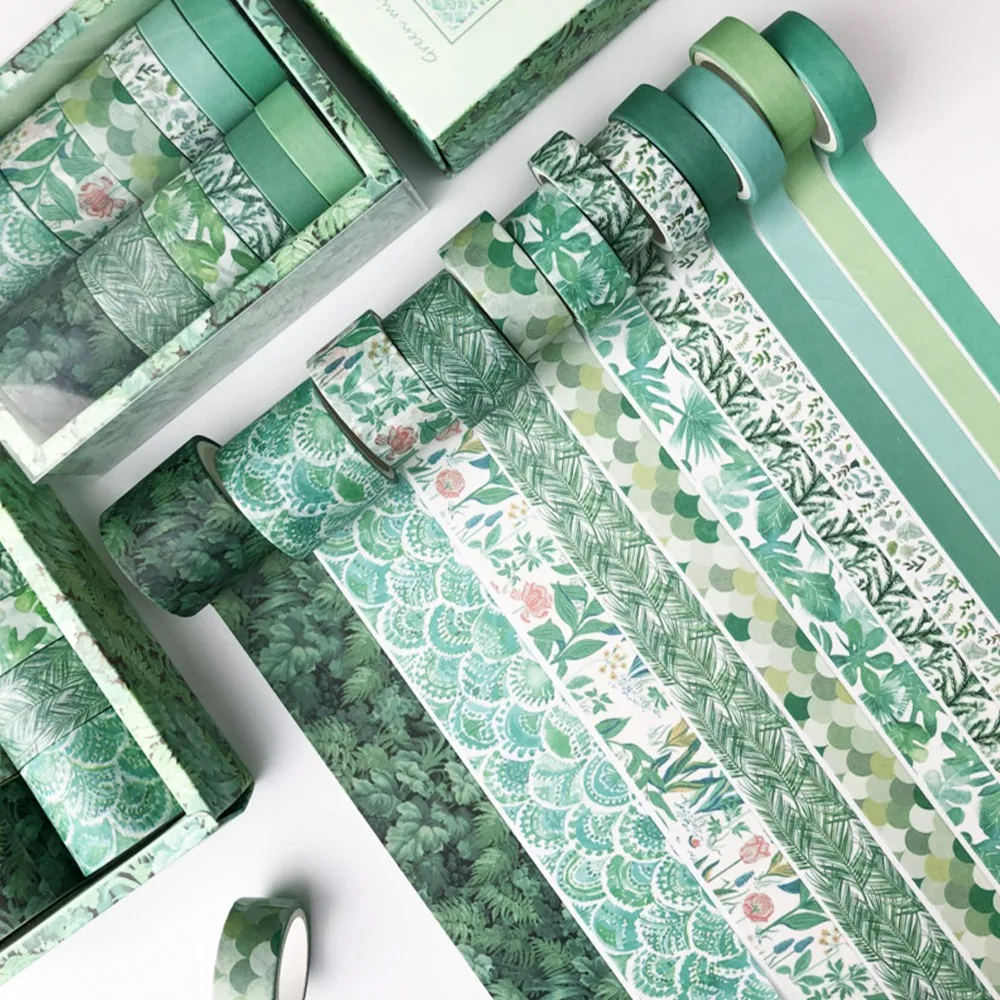 

12pcs/set Tape Decorative Scrapbooking Paper Adhesive Diy Sticker Paper Adhesive Diy Sticker Art Craft Set