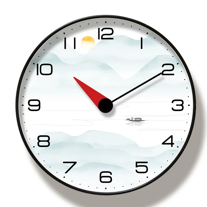 

Round Creative Mute Modern Design Large Wall Clock Clocks for Home Kitchen Living Room Decor Battery Operated Silent