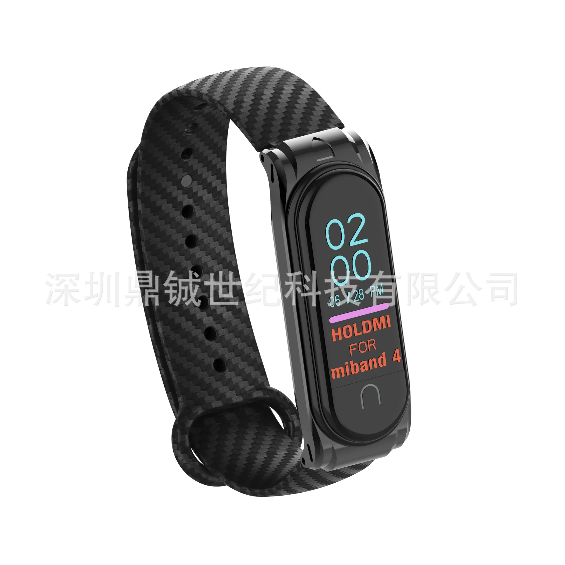 Высококачественный ремешок для Mi Band 4 из мягкого силикона и углеродного волокна