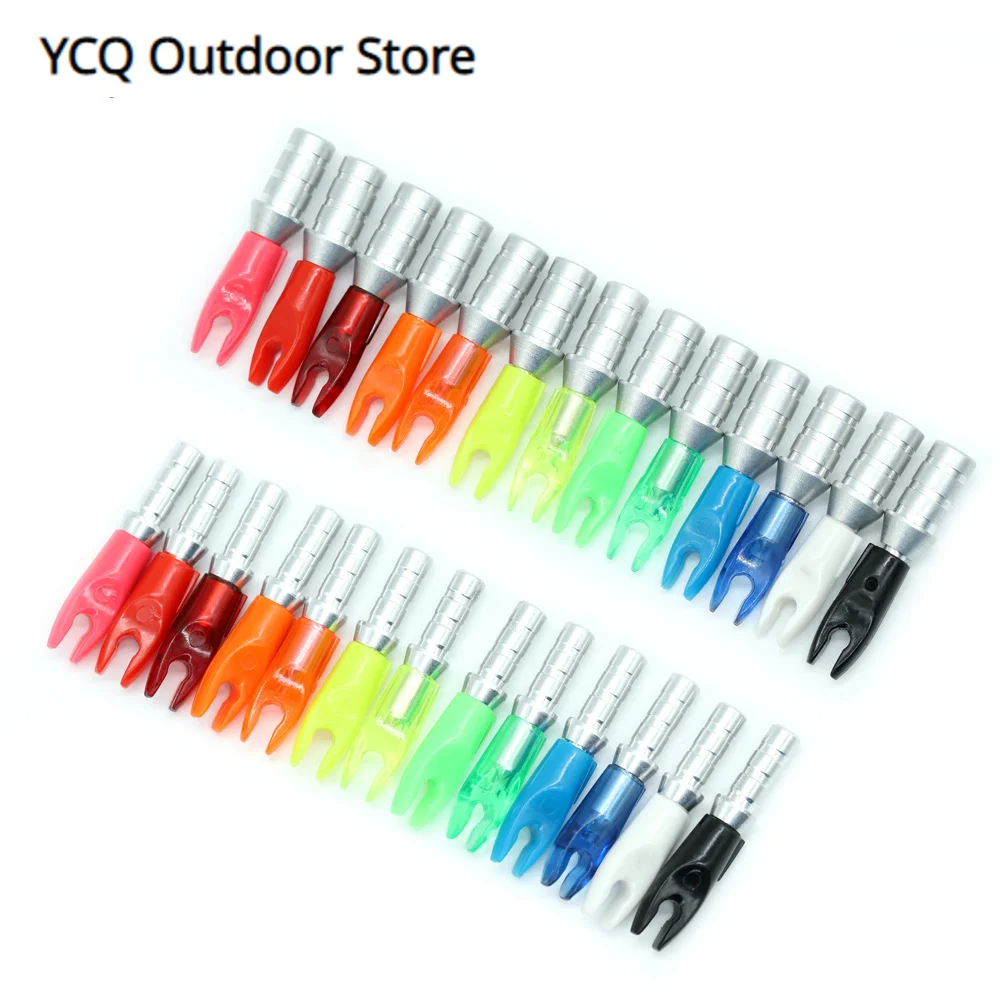 

12ps ID6.2mm Plastic Arrow PinNock+Aluminum Arrow Nock Pin For Recurve Compound Bow Carbon Arrow hunting shooting Accessory