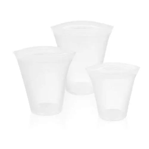 3PCS Cups White 2 шт/3 шт кухонные многоразовые силиконовые герметичные контейнеры с замком-молнией, набор оригинальных силиконовых чаш для хранения еды, чашки, сумки, набор - Цвет: 3PCS Cups White