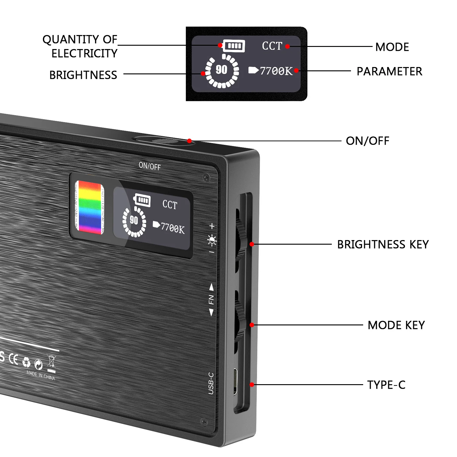 2500K 8500K двухцветный CRI 95 + RGB светодиодный светильник для камеры видео