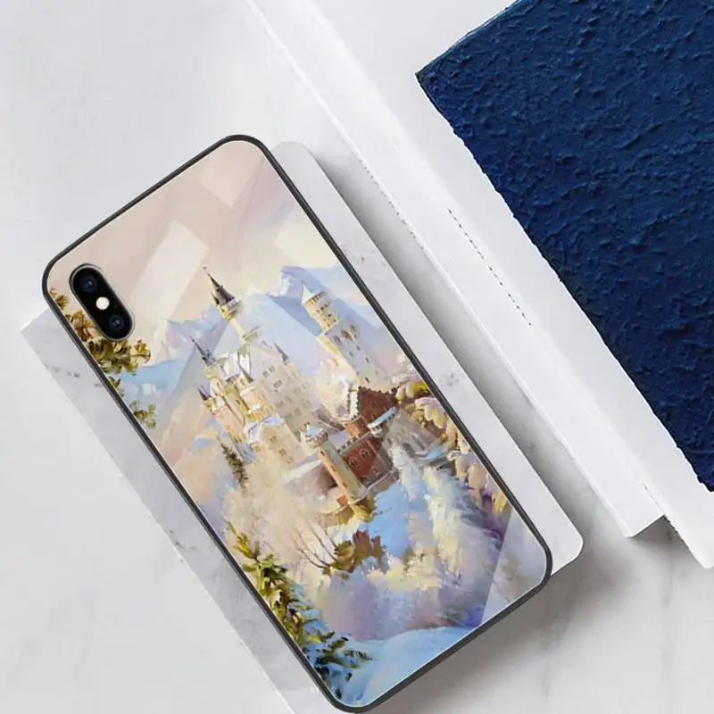 

Neuschwanstein Castle Glass Phone Case Back Shell For IPhone 12 11 Pro Max Cases XR XS 7 8 Plus Cover Accessories Carcasa