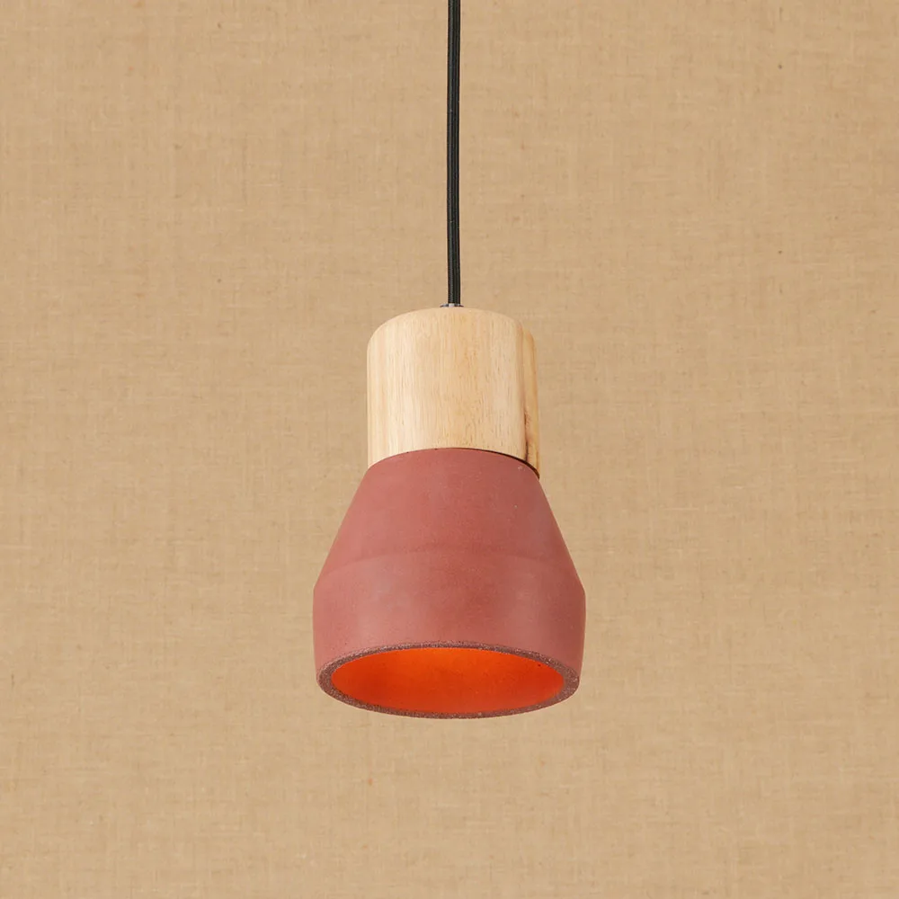Vintage colorful minimalist cement hanging pendant lamp 220v E27 LED light with switch lighting fixture for hallway bar bedroom | Освещение