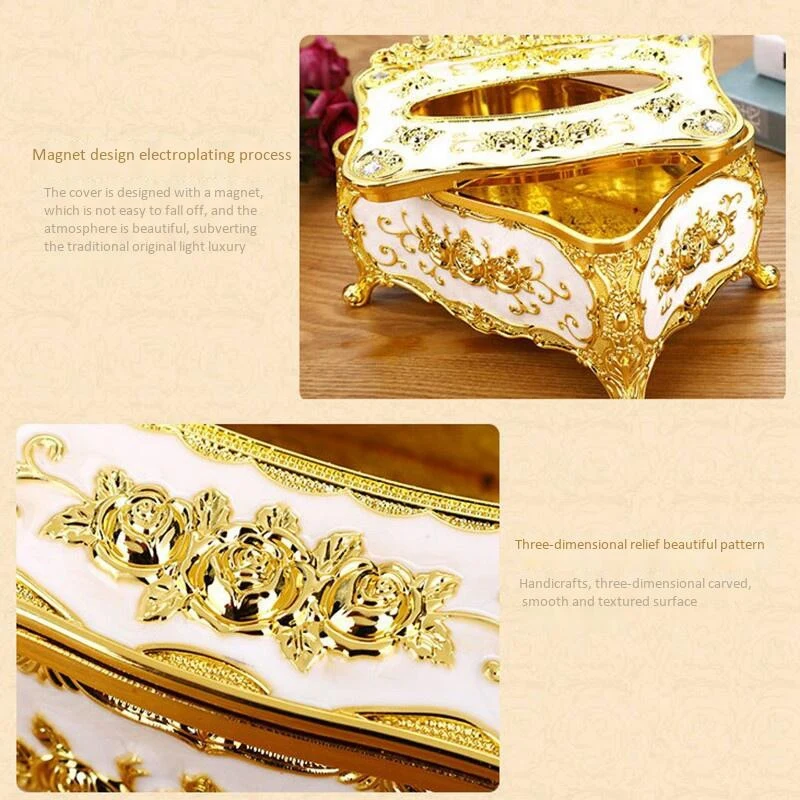 

European-Style Tissue Box Pumping Box Household Multifunctional Storage Box Bedroom Living Room Pumping Box