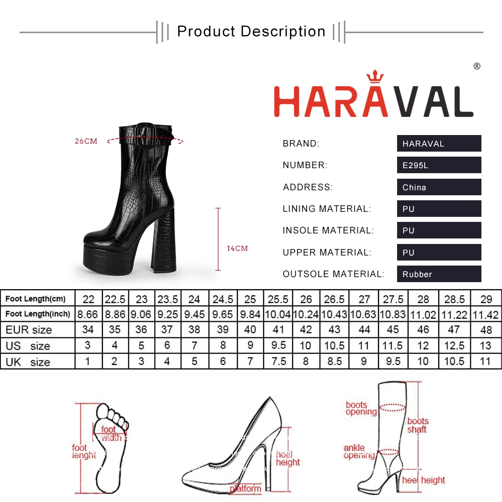 

Ankle Boots Shoes Women Fashion Thick Heel Waterproof Platform Adult Spring Autumn Round Toe Black Brown Boot Shoes Lady E295L