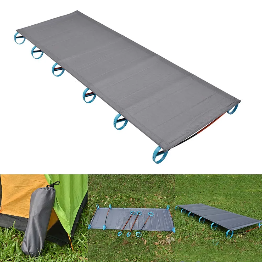 

Sleeping Mat Portable Outdoor Camping Ultra Light Folding Bed Sturdy Single Climbing Aluminium Frame Cot Travel Hiking Rest