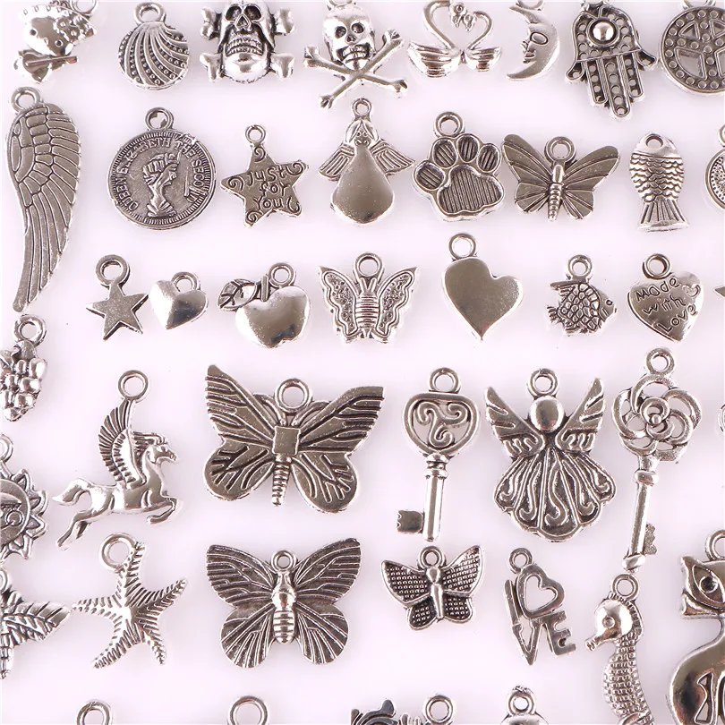 Оптовая продажа 100 шт. тибетский серебряный мини-кулон европейский кулон