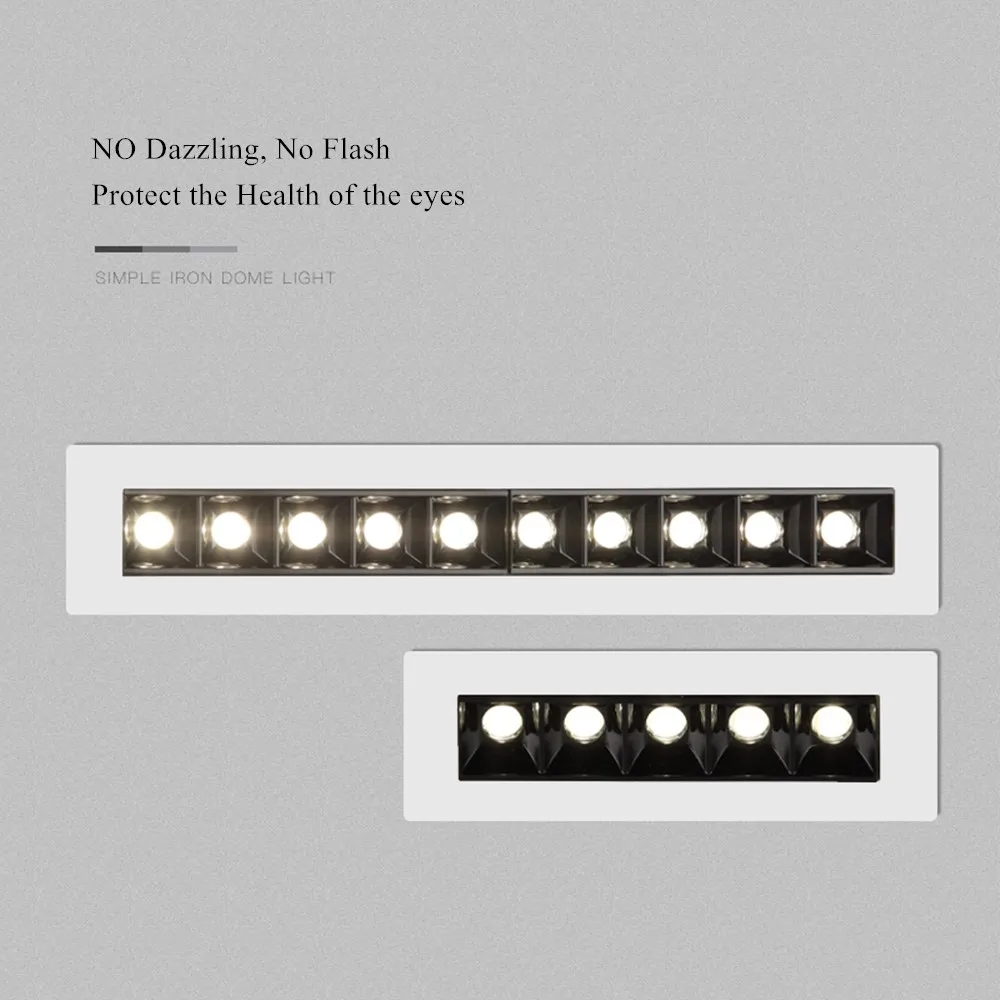 [DBF] Однорядный длинный квадратный светодиодный COB встраиваемый светильник с