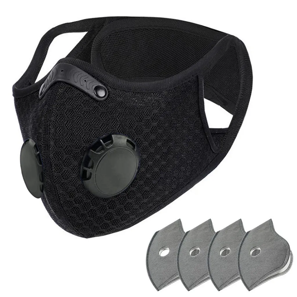 1 шт. и 4 фильтрами детская Маска дыхательный клапан утепленные смога маска теплая