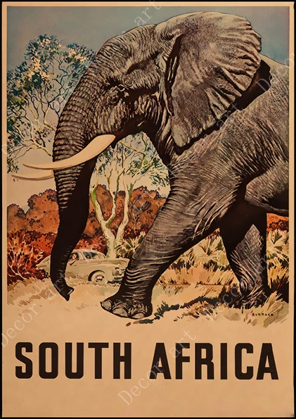 Южная Африка слон путешествия холст живопись старинные настенные фотографии
