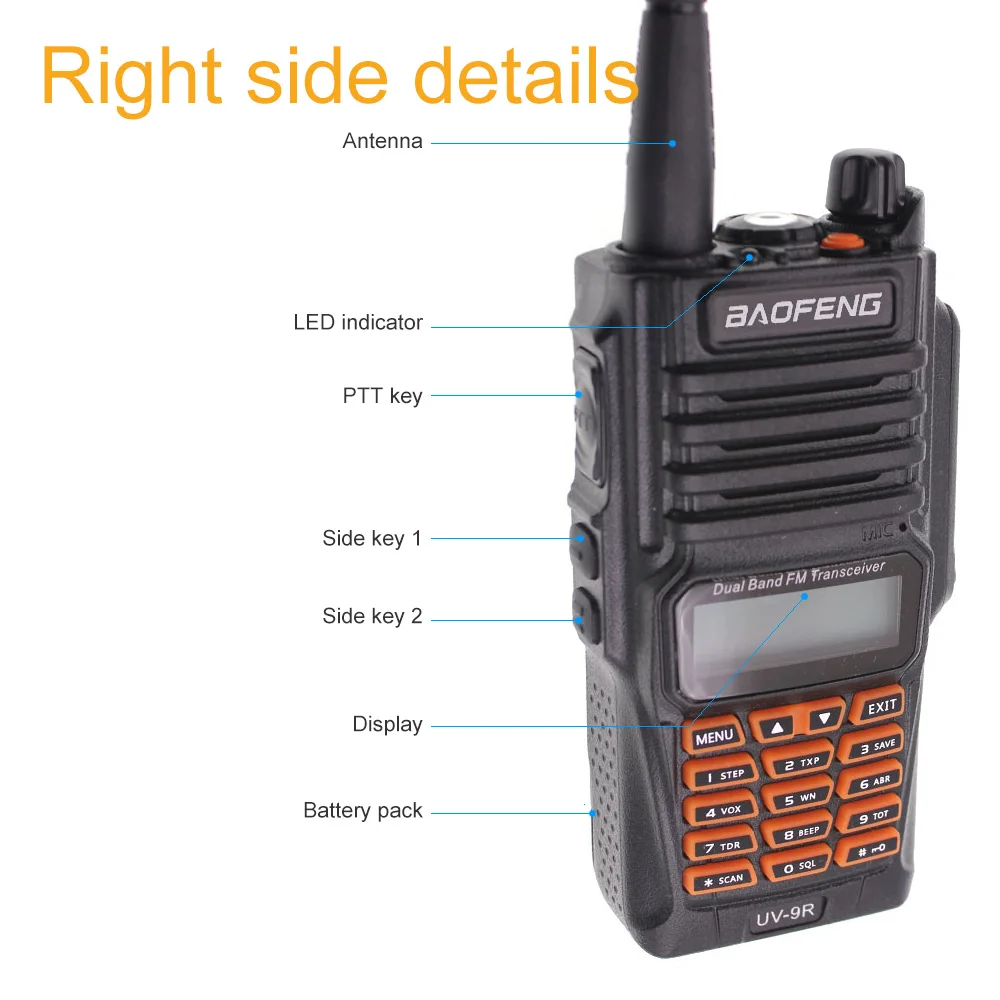 Фото 2 шт. BaoFeng UV-9R Plus водонепроницаемый портативная рация 8 Вт UHF VHF Двухдиапазонный IP67 HF 2 шт. BaoFeng UV-9R Plus водонепроницаемый портативная рация 8 Вт UHF VHF Двухдиапазонный IP67 HF