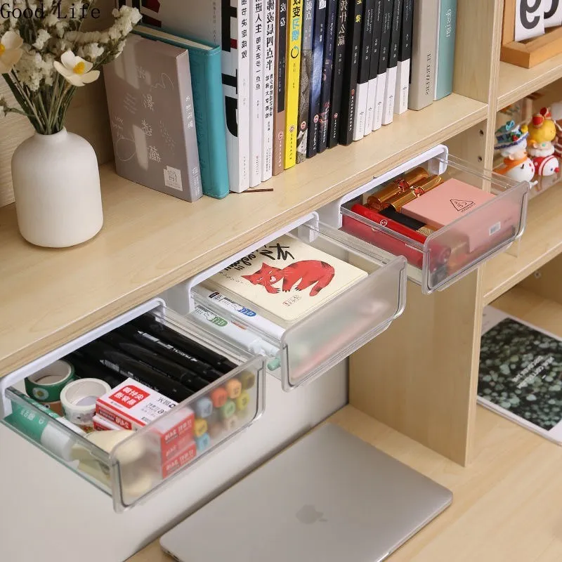 Under Desk Storage Drawers Dorm Small Invisible Drawer Box Home Office Stationery Organizer | Дом и сад