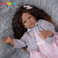 55 cm cloth body reborn baby girl soul dolls lifelike toddler vinyl doll black skin babies doll toys for kids birthday gifts