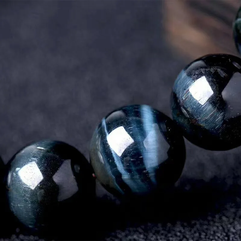 

6 8 mm Natural Blue Tiger Eye Beaded Bracelet 5A 6A Beads DIY Women Bracelet