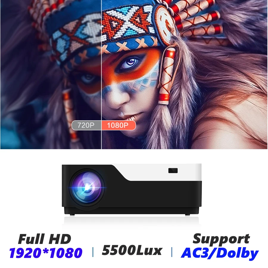 Vivicine M18 1920X1080 настоящий Full HD проектор, HDMI USB PC 1080p светодиодный домашний мультимедийный видеопроектор с поддержкой AC3