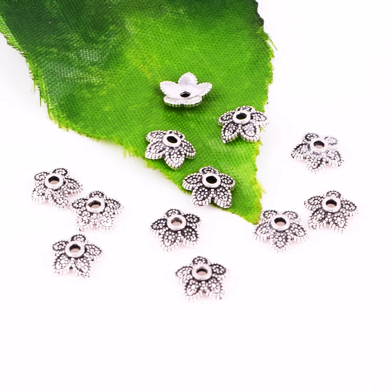 120 шт. тибетские серебряные/Золотые/бронзовые цветы Маленькие искусственные