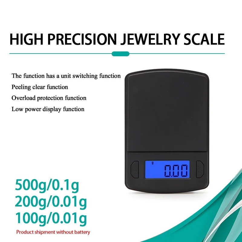 

Digital Jewelry Scale High Accuracy Scale LCD Mini Pocket Scale for Jewelry Balance Gram 0.01g/0.1g 100g/200g/500g 1Pcs