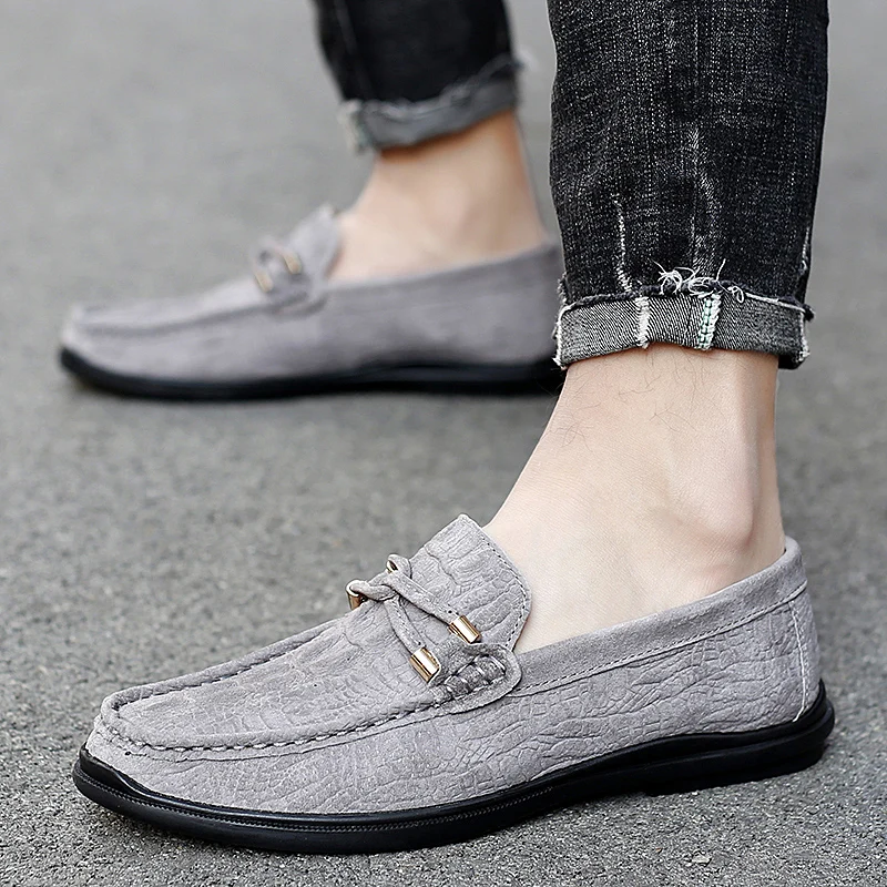 Лоферы мужские из натуральной кожи повседневная Брендовая обувь-топ без