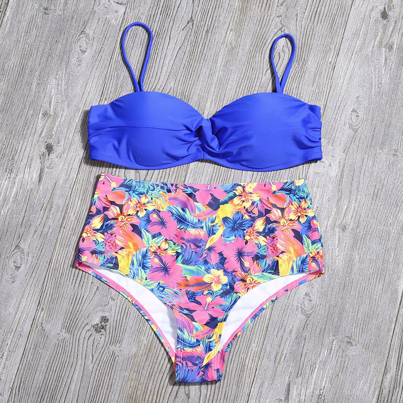 

Two Piece Bikini Set Swimsuit Floral Print Sexy Push Up Bikinis Bathing Suit Swimwear Biquinis Beachwear Swimsuit Female