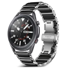 22mm 20mm Ceramic + Metal strap for Samsung Galaxy Watch 3 46mm/Active 2 42mm/Huawei GT2/Amazfit GTR Replacement bracelet strap