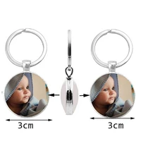 3cm double sided personalized pendant babys custom keychain photo mom dad grandparents parents love a gift for family member