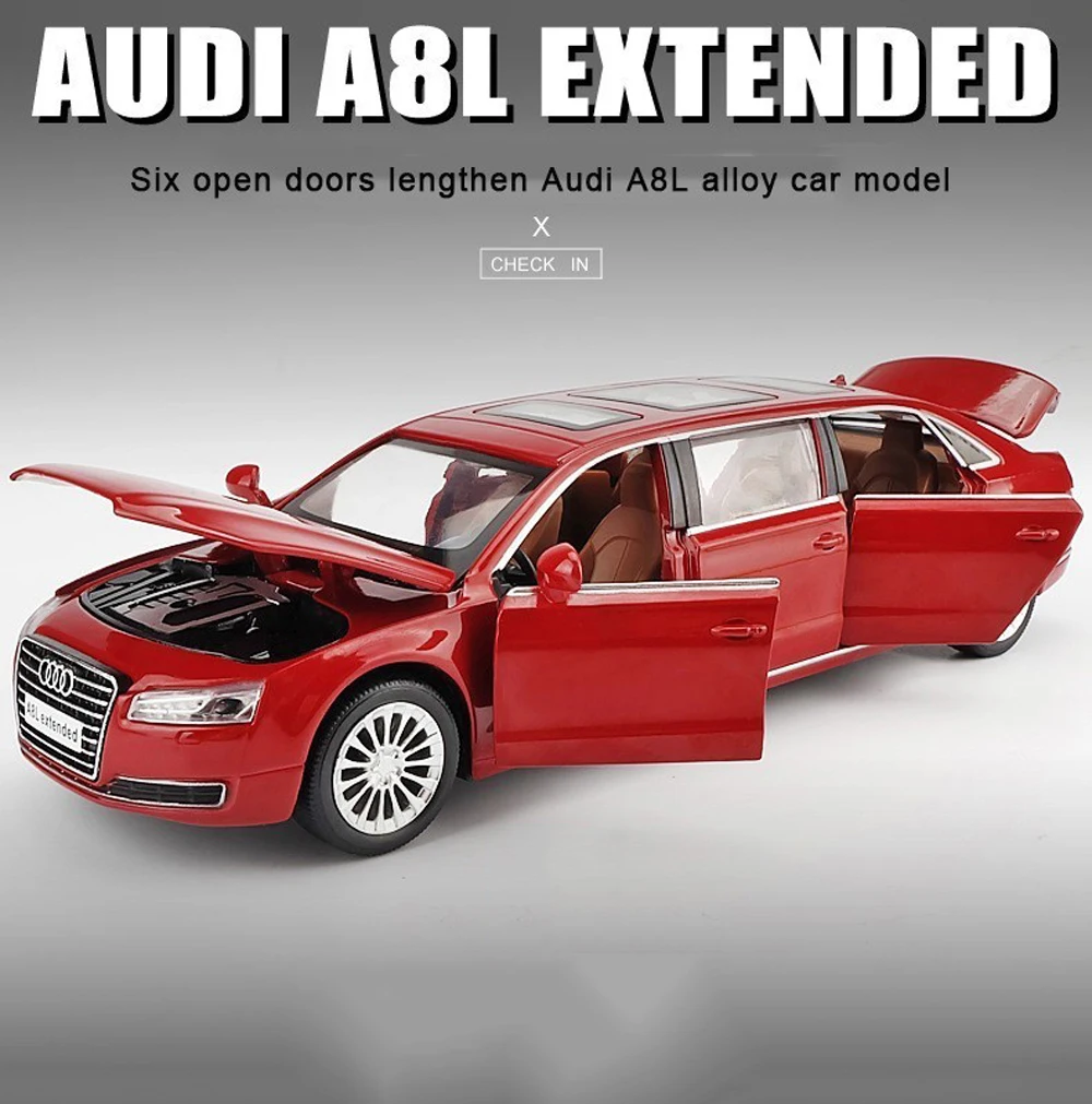 1:32 Масштаб Audi A8 музыкальная с подсветкой машина Diecasts игрушечный транспорт горячее колесо модель автомобиля с автомобилем горячее колесо двери можно открыть игрушку