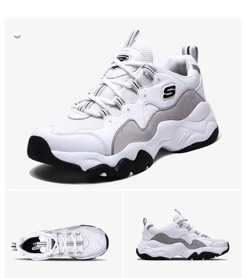 Skechers/Мужская обувь D'lites; удобная модная повседневная обувь; ботинки с массивным каблуком, увеличивающие рост; оригинальная брендовая спортивная обувь; 999878-WGR