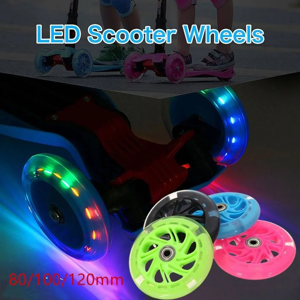 80mm 100mm 120mm Scooter Wheel LED Flash Light Up Scooter Wheel for Mini Micro Scooter Bearings with 5 Colors