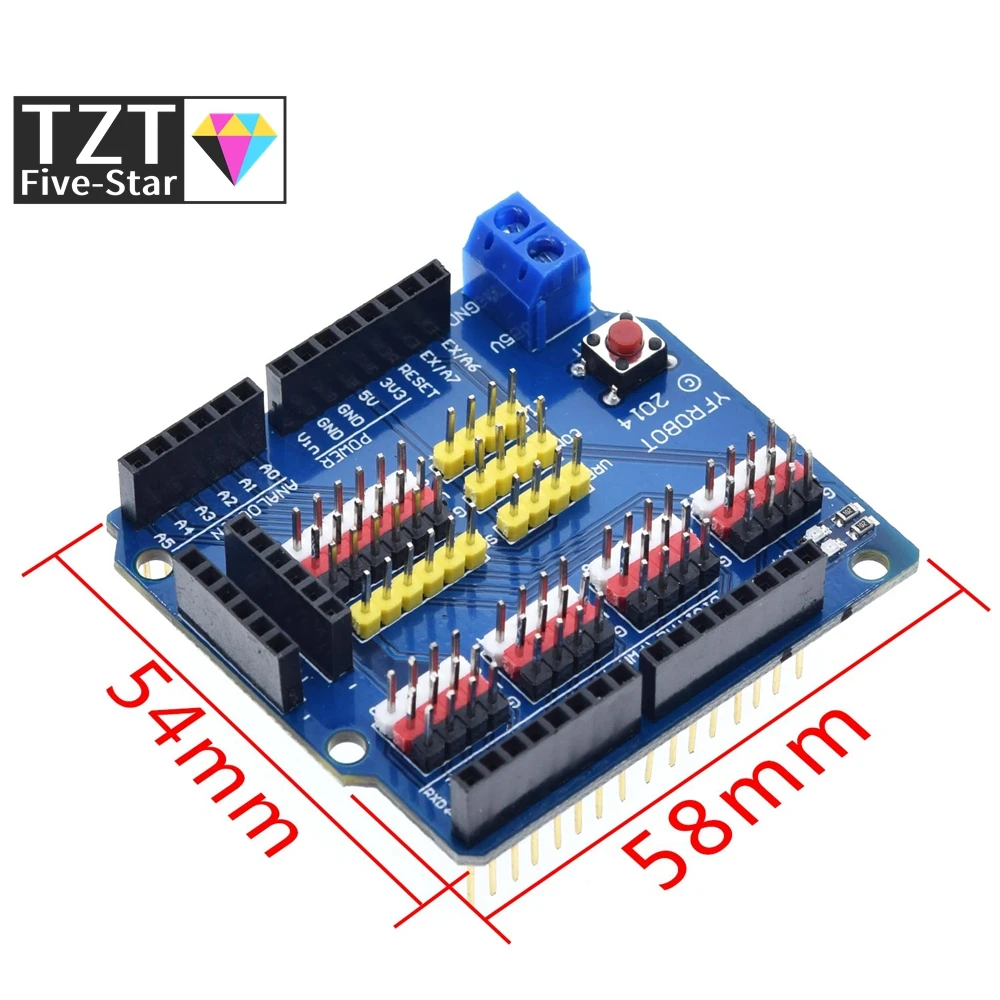1 шт. TZT сенсор Щит Плата расширения щит UNO R3 V5.0 Электрический модуль Новый Для arduino