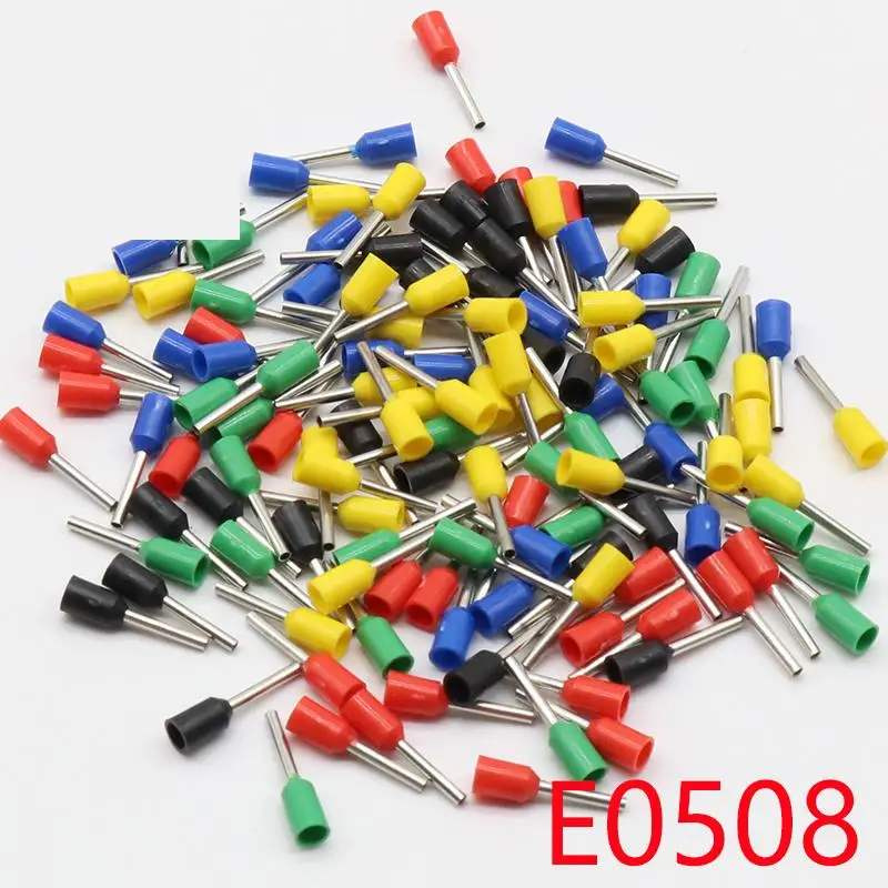 E0508 изоляционные клеммы 0.5мм2 Кабельный соединитель изоляционный обжимной