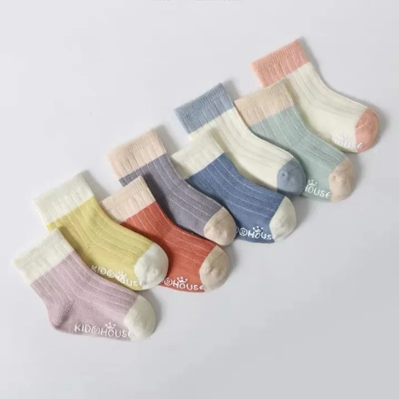 4Pairs Baby Socks Cotton Four Seasons Anti Slip for Newborn Baby Children's Socks Baby Boy Infant Socks for Girls 0-36 Months