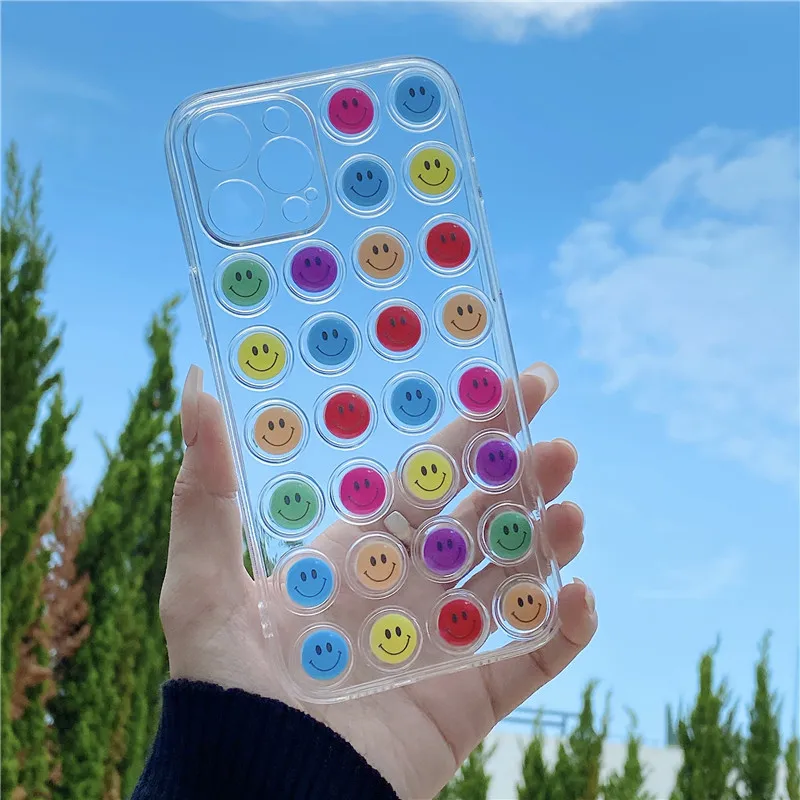 

Cute cartoon fun Phone case For iphone 12 11 13 Pro max XSmax XR 7 8 Plus X SE2 Antistress Sensory Game bubble transparent Cover