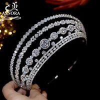 asnora bridal wedding crown baroque headdress european bridal hair accessories queen crown wedding jewelry cubic zirconia tiaras