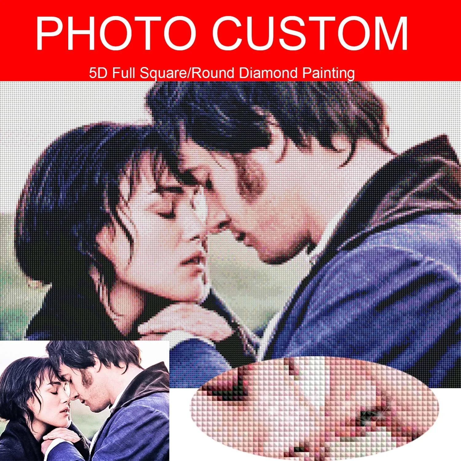 Алмазная картина на заказ индивидуальная 5D полностью квадратная/круглая дрель