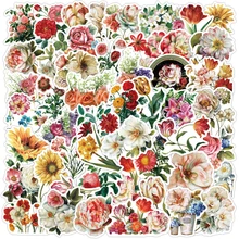 10/30/50PCS Beautiful Colorful Flower Blooming Stickers Laptop Guitar Luggage Waterproof Graffiti Sticker Decal Kid Classic Toys
