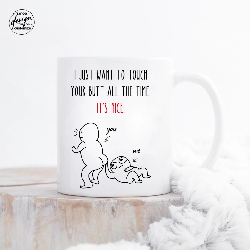

Prank Mug Touch Your Butt All Time Funny Valentine's Day Present Husband Wife Mug Decoration Travel Gift Mug Anniversary Gifts