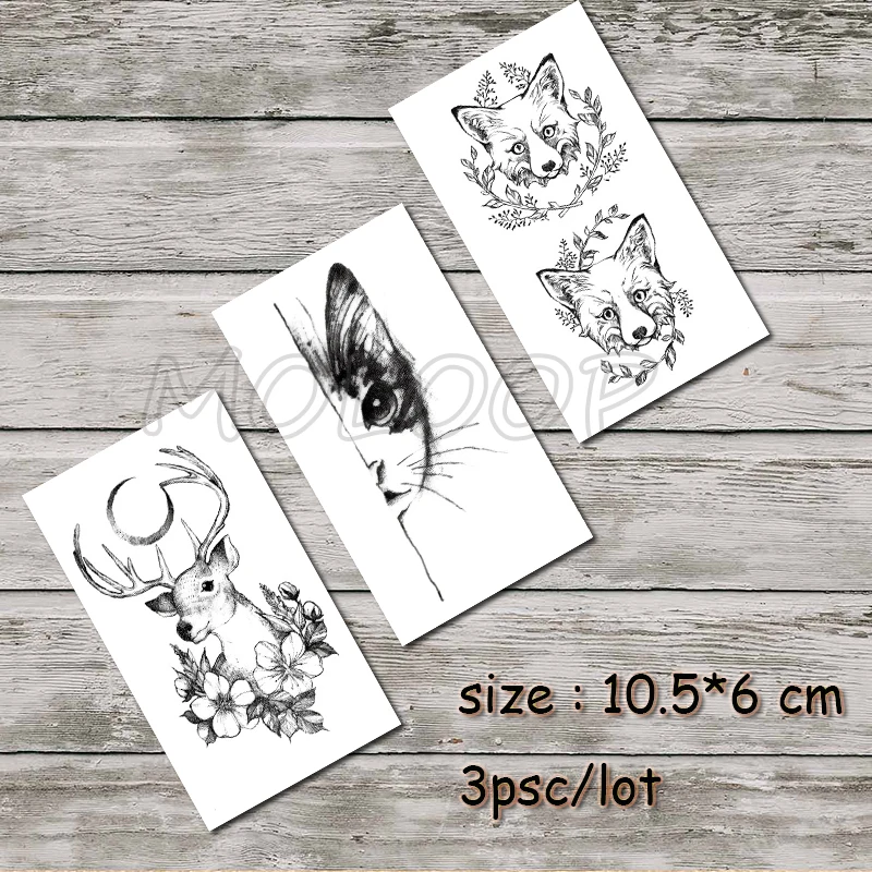 Водонепроницаемая Временная наклейка Русалка бабочка кошка одежда тату тело