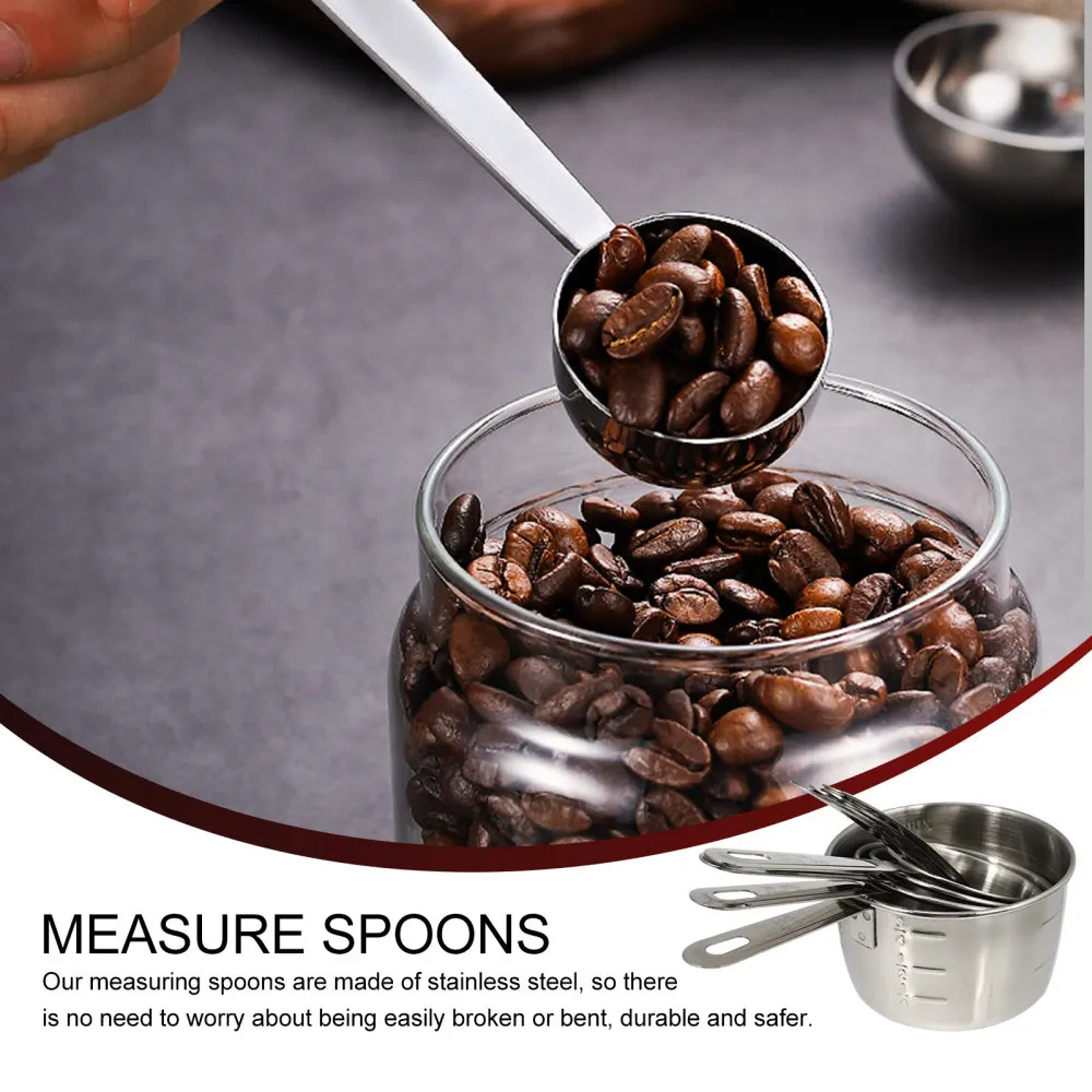 

8Pcs Stainless Steel Measuring Spoons Cooking Measure Spoons Cups (Silver)