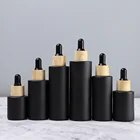 5-100 мл флакон с капельницей, матовый черный стеклянный флакон для ароматерапии, многоразовый флакон для эфирного массажа, Пипетка для масел, контейнер