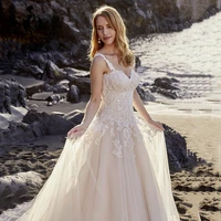 sodigne princess beach wedding dress 2022 new luxury lace appliques robe de mariee beach corset bride dress lace up